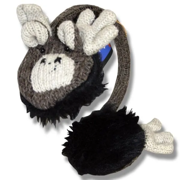 Animal Earmuffs for Men and Women. 100% Wool, handmade in Nepal