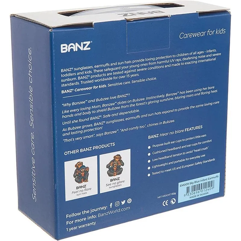 Baby Banz Hear no Blare Sound Protection Earmuffs - 0-2yrs