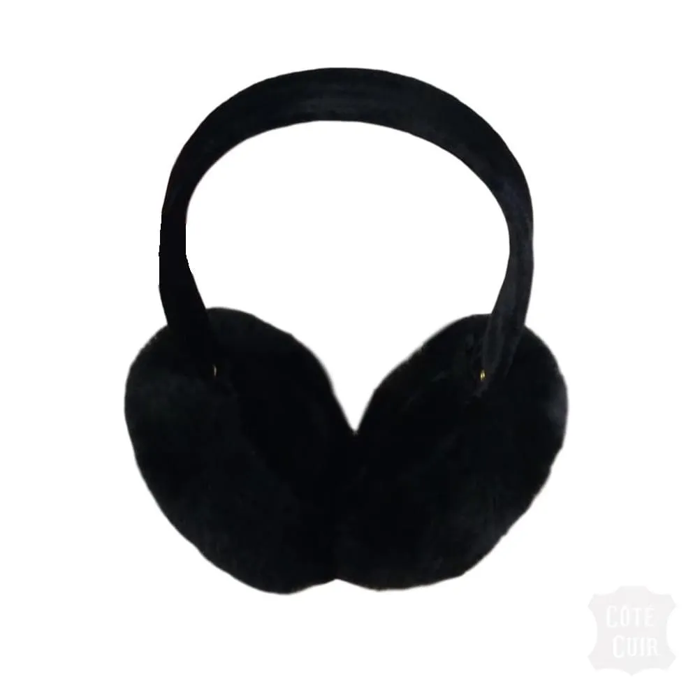 Black Shearling Earmuffs