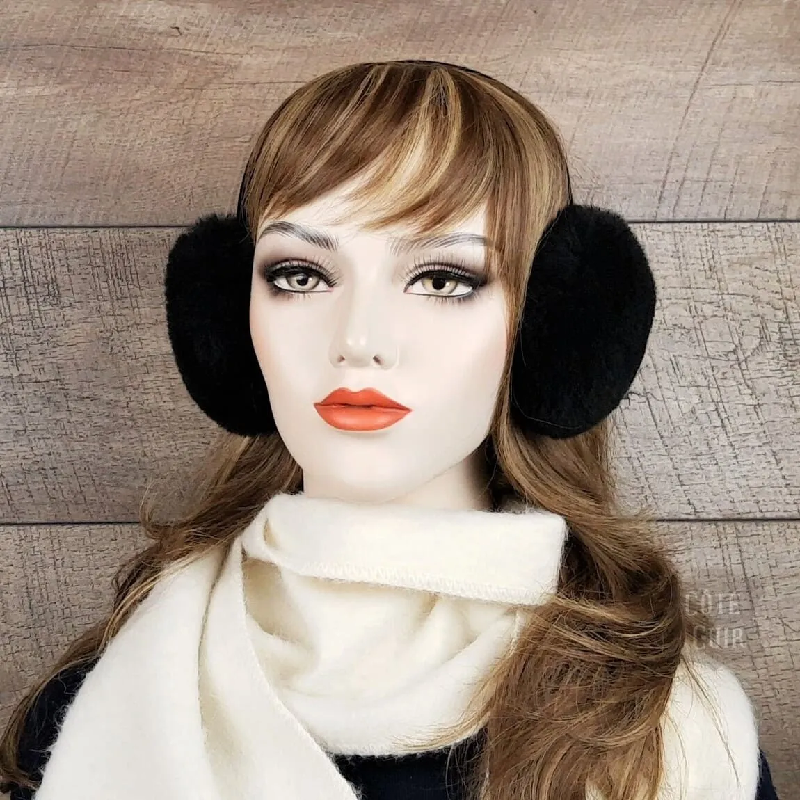 Black Shearling Earmuffs