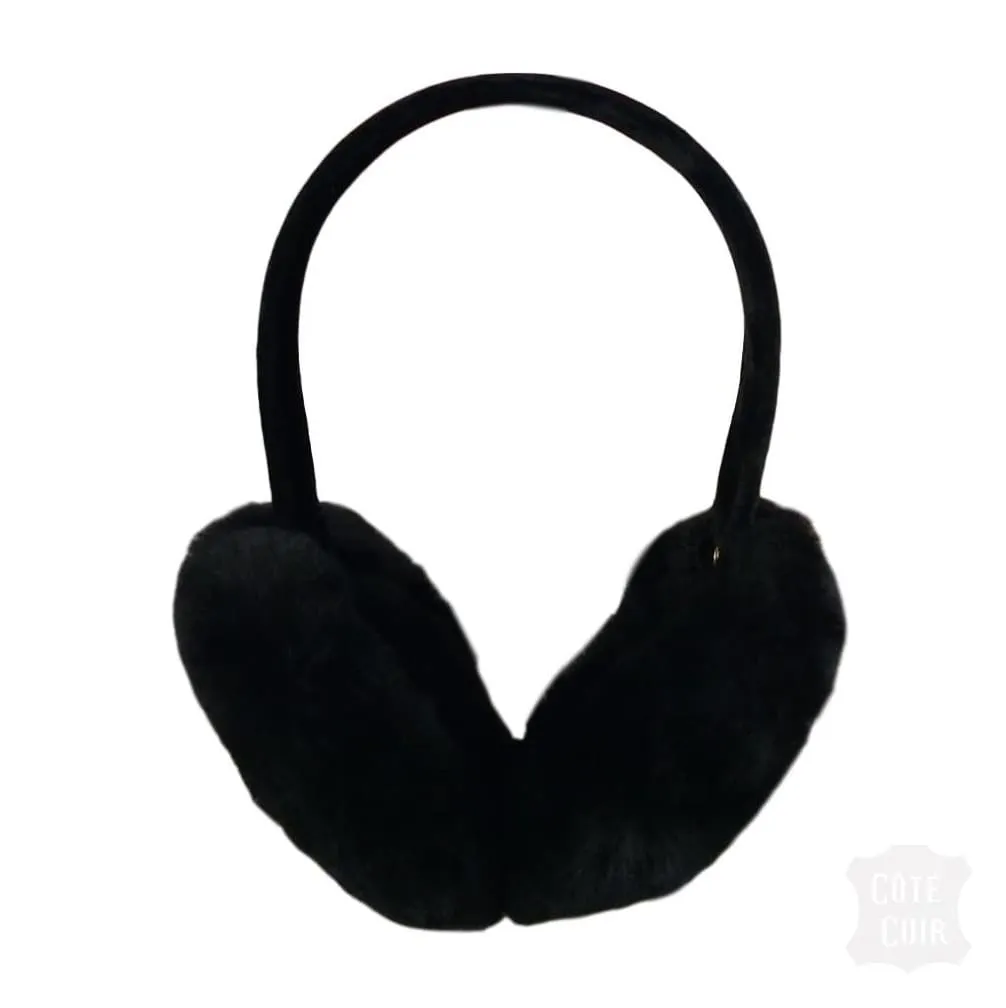 Black Shearling Earmuffs