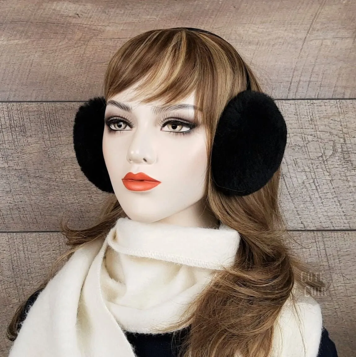 Black Shearling Earmuffs