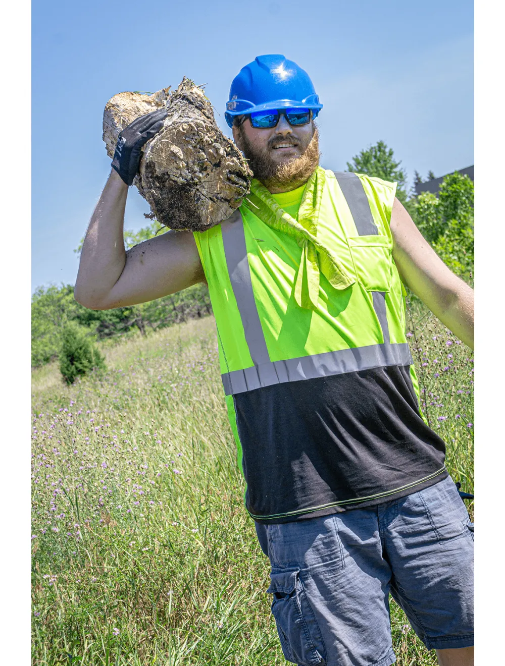Bullhead Safety™ Head Protection Blue Unvented Cap Style Hard Hat With Six-Point Ratchet Suspension - HH-C2-B