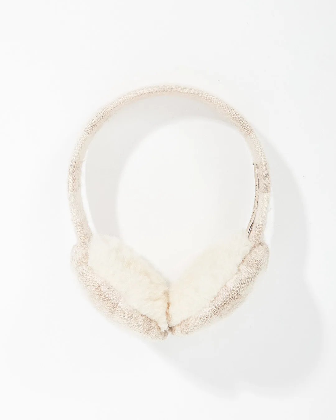 Burberry Grey Cashmere Nova Check Earmuffs