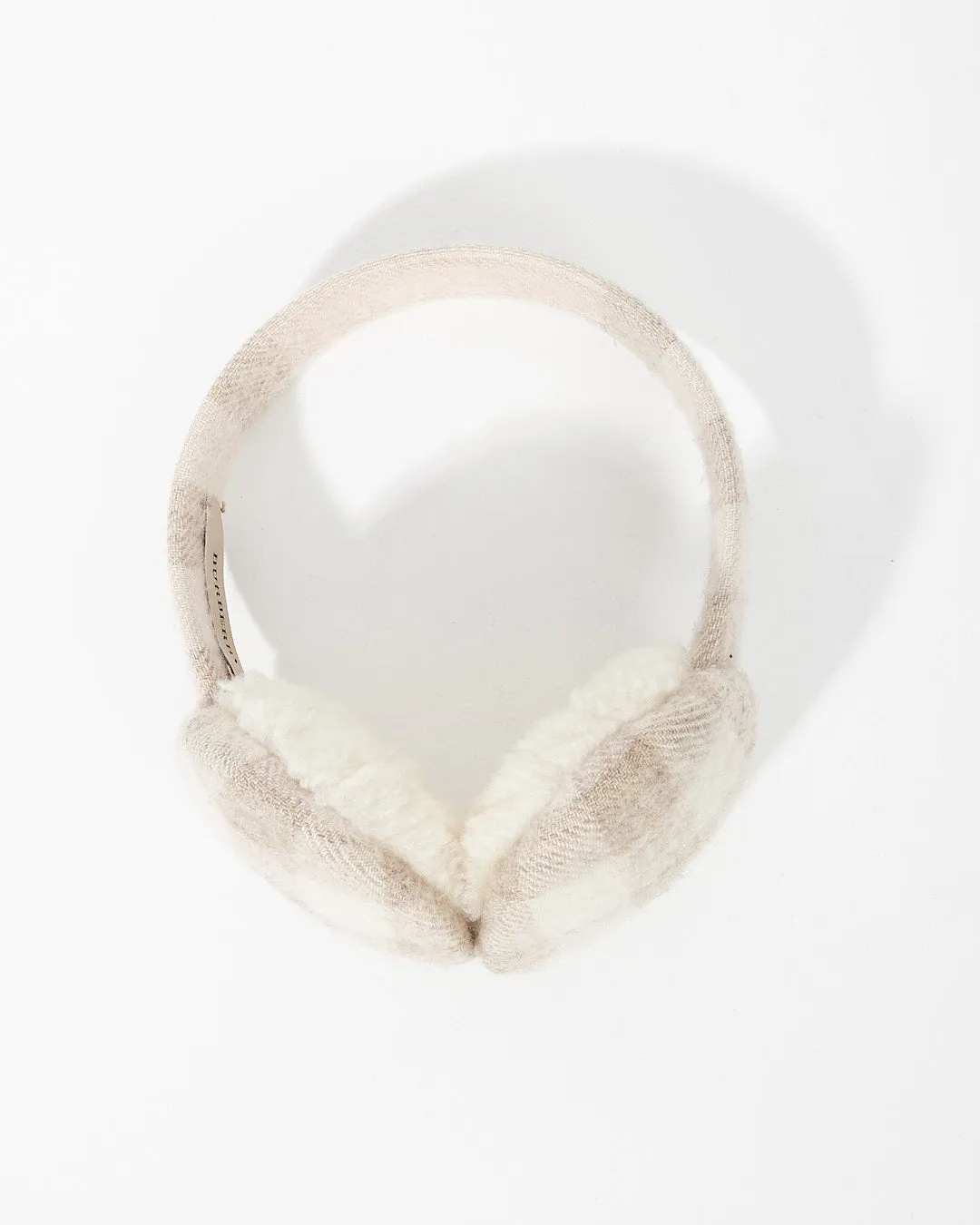 Burberry Grey Cashmere Nova Check Earmuffs
