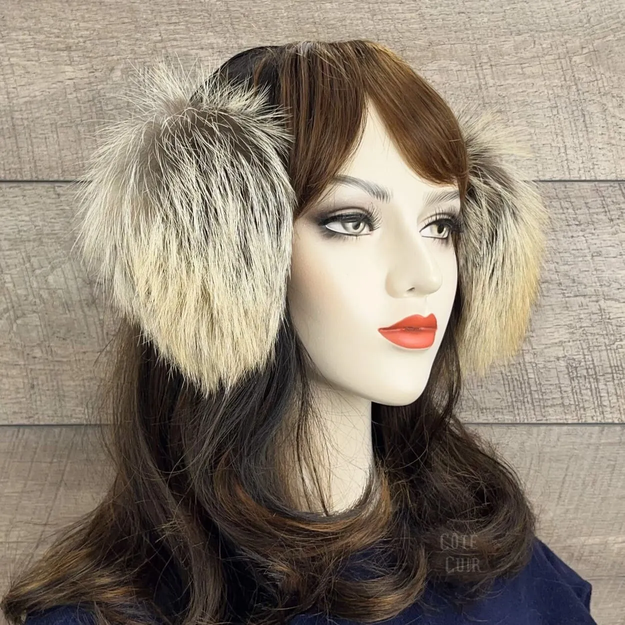 Cross Fox Fur Earmuffs