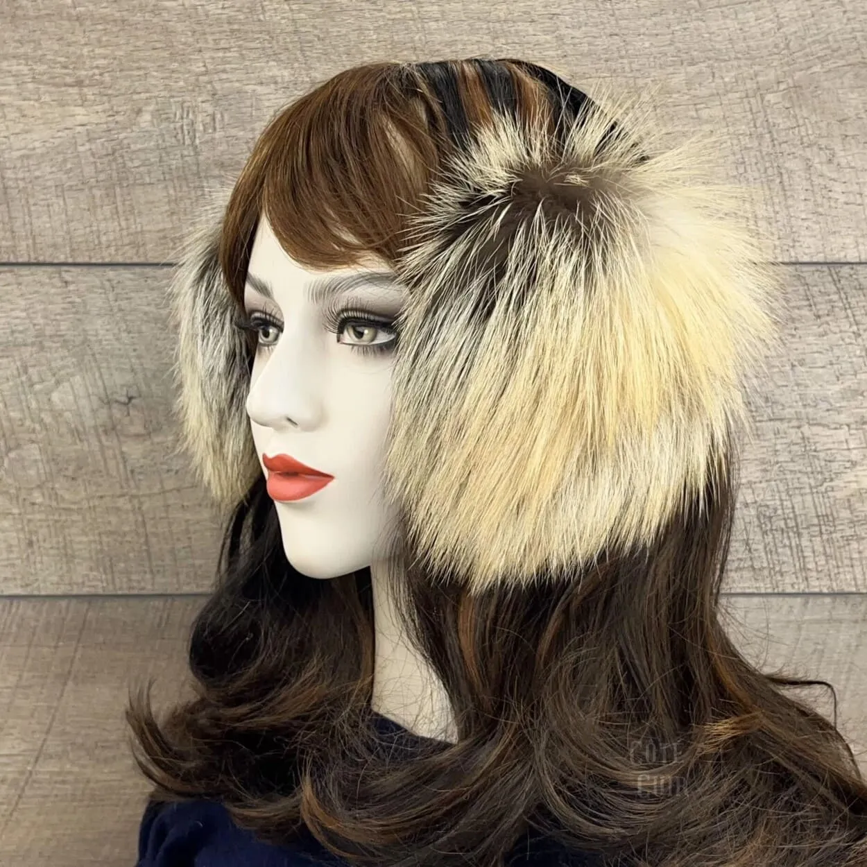 Cross Fox Fur Earmuffs
