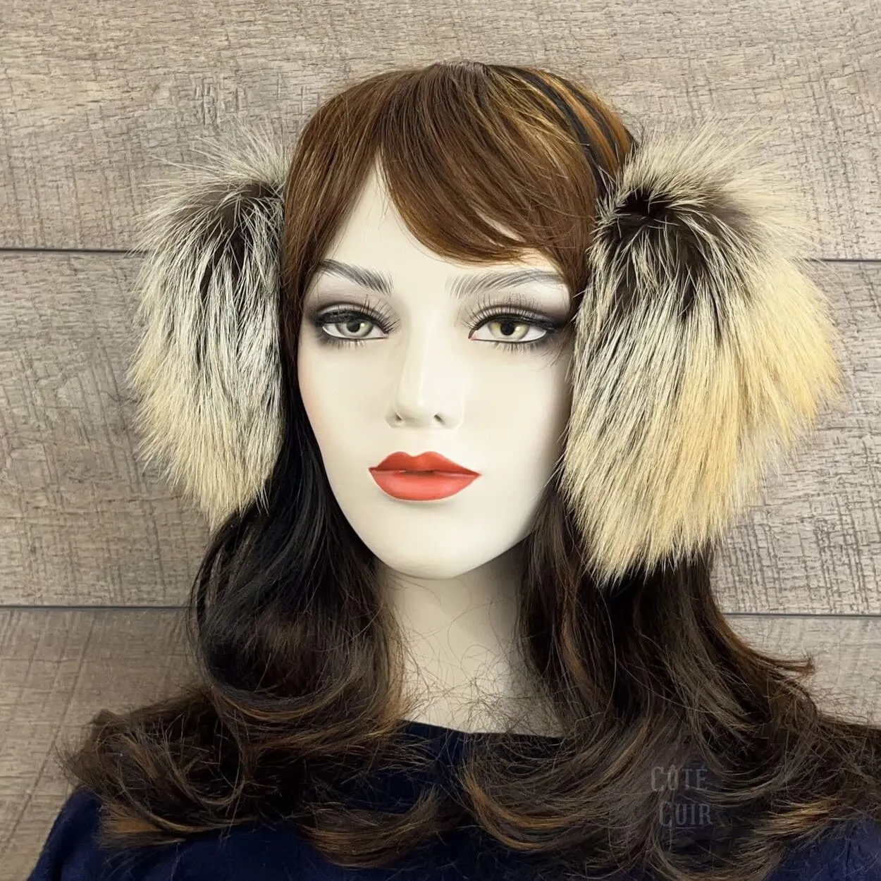 Cross Fox Fur Earmuffs