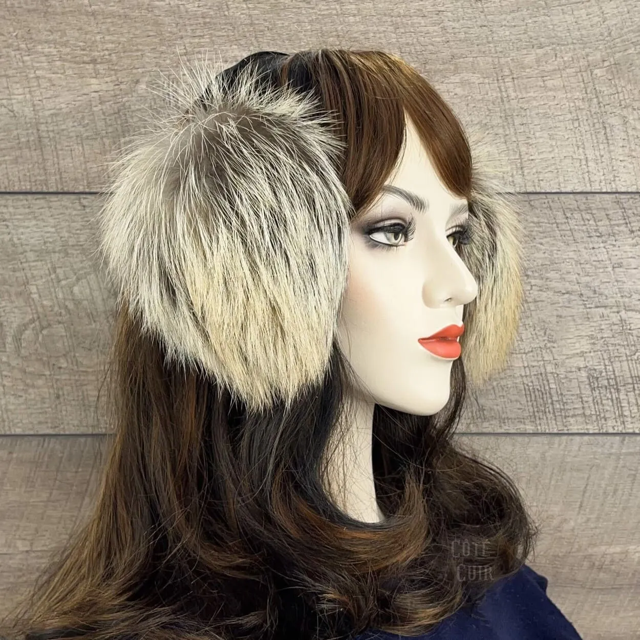 Cross Fox Fur Earmuffs