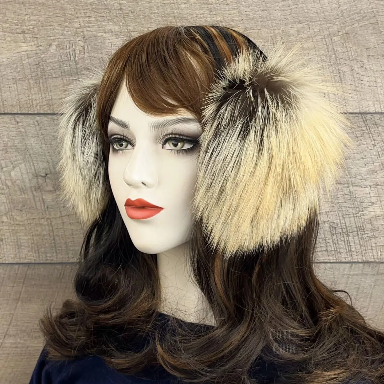 Cross Fox Fur Earmuffs