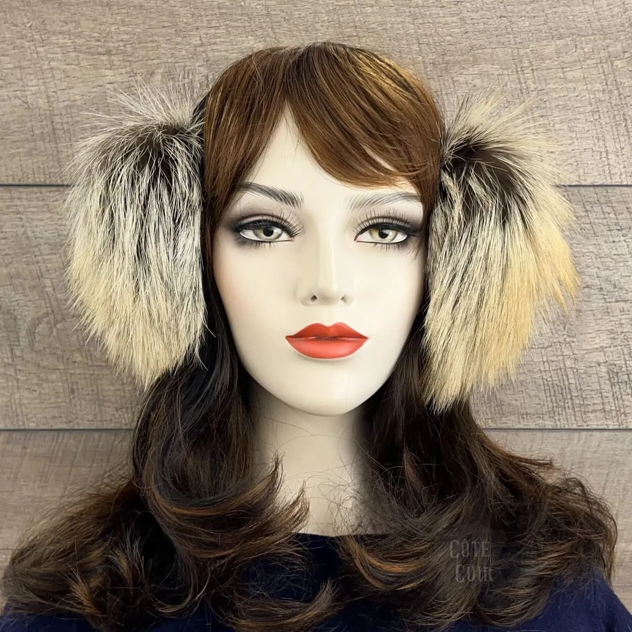 Cross Fox Fur Earmuffs