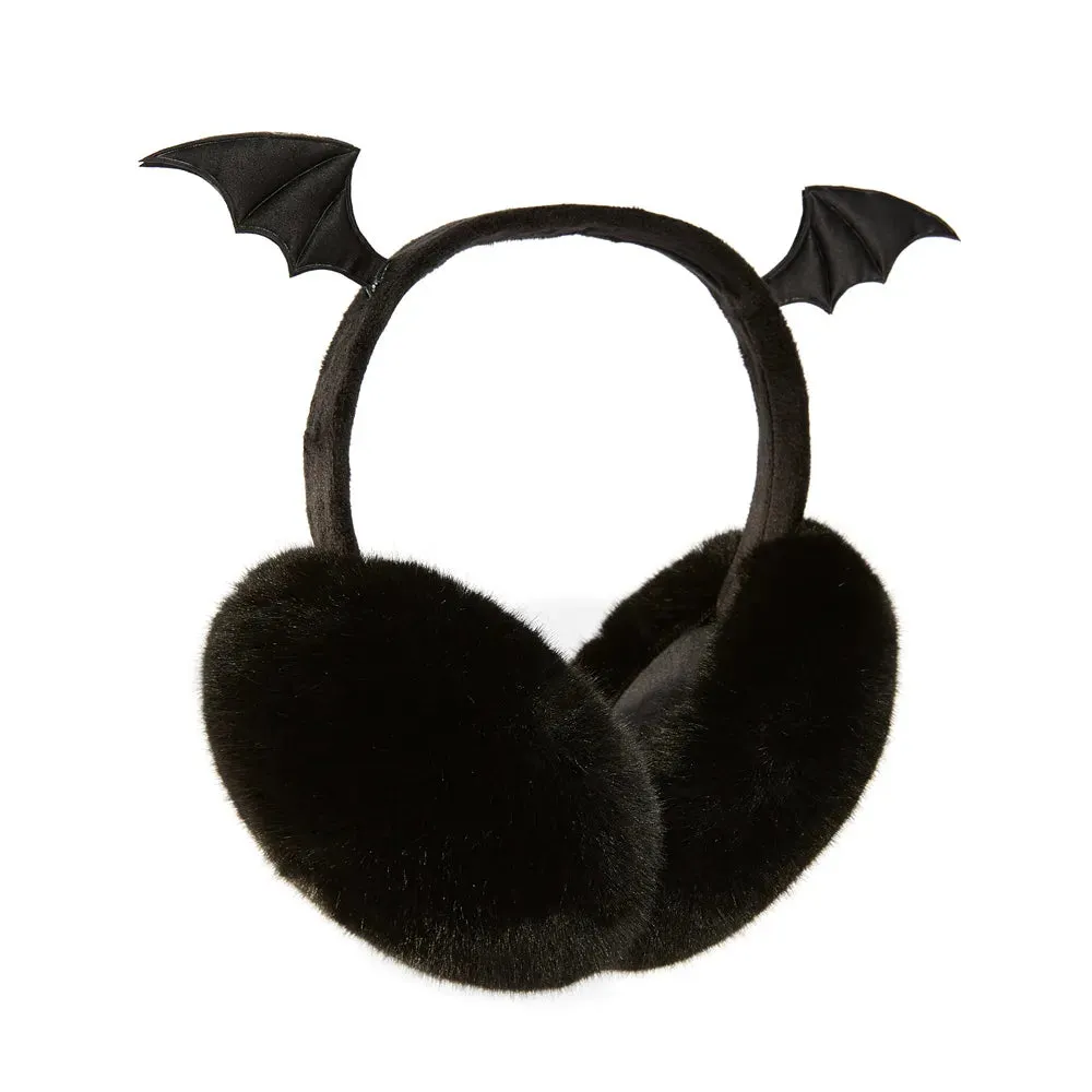Cute Plush Black Bat Wing Earmuffs