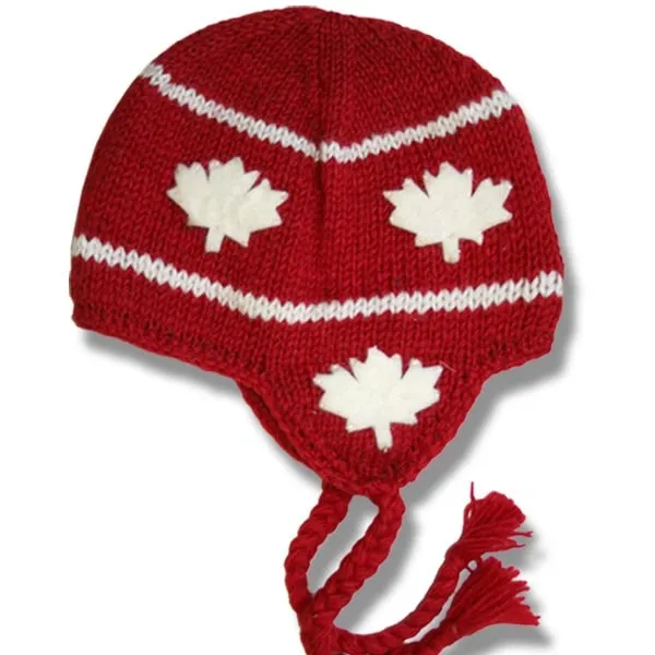 Earflap Hat/Tuque with Tassel for Men and Women. 100% Wool with Fleece Lining. handmade in Nepal.