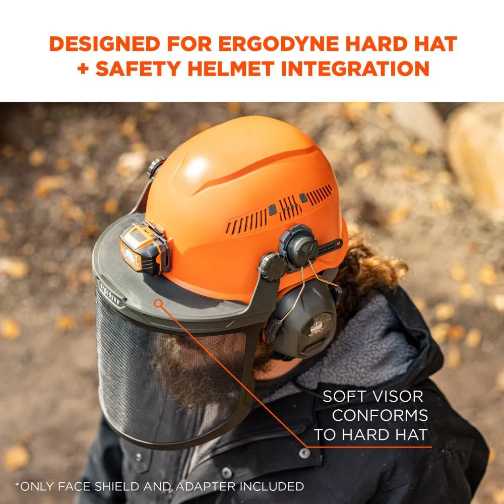 Ergodyne 60247 #8989 Gray Mesh Face Shield for Hard Hat & Safety Helmet