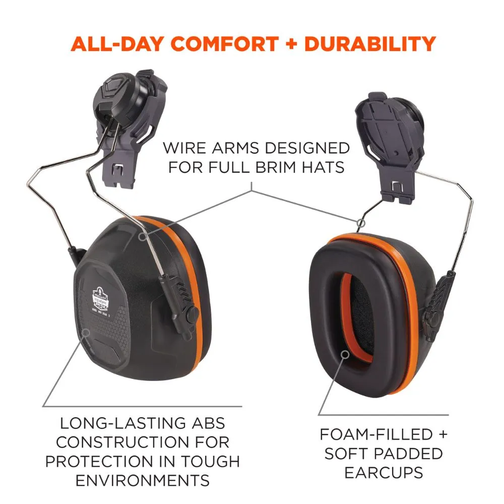 Ergodyne 60259 #8880 Full Brim Gray NRR 26db Mounted Earmuffs