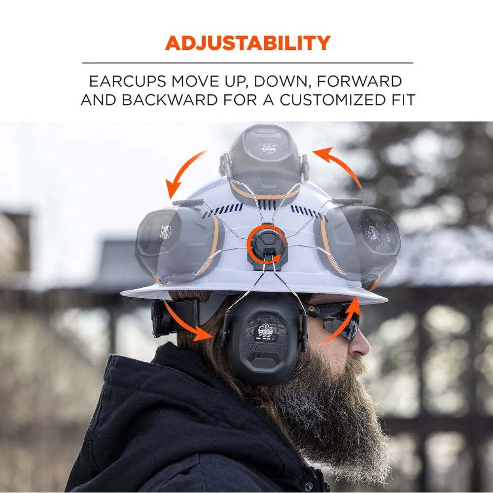 Ergodyne 60259 #8880 Full Brim Gray NRR 26db Mounted Earmuffs