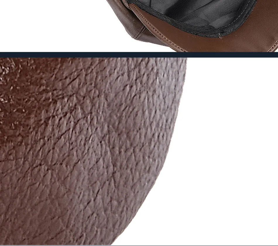 First layer cowhide men's outdoor leather hat Winter beret production warm earmuffs Leather women's hat (size: 56-60cm)