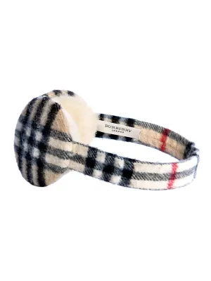 Haymarket Check Cashmere Earmuffs