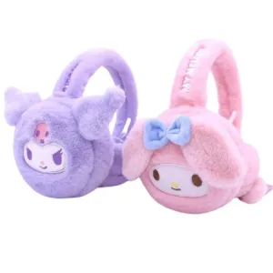 Kawaii Plush Earmuffs (Kuromi & My Melody)