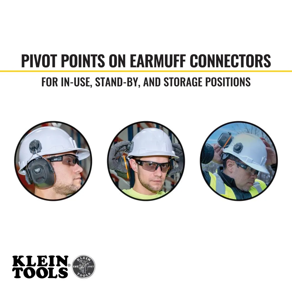 Klein 60532 Hard Hat Earmuffs for Cap Style and Safety Helmets