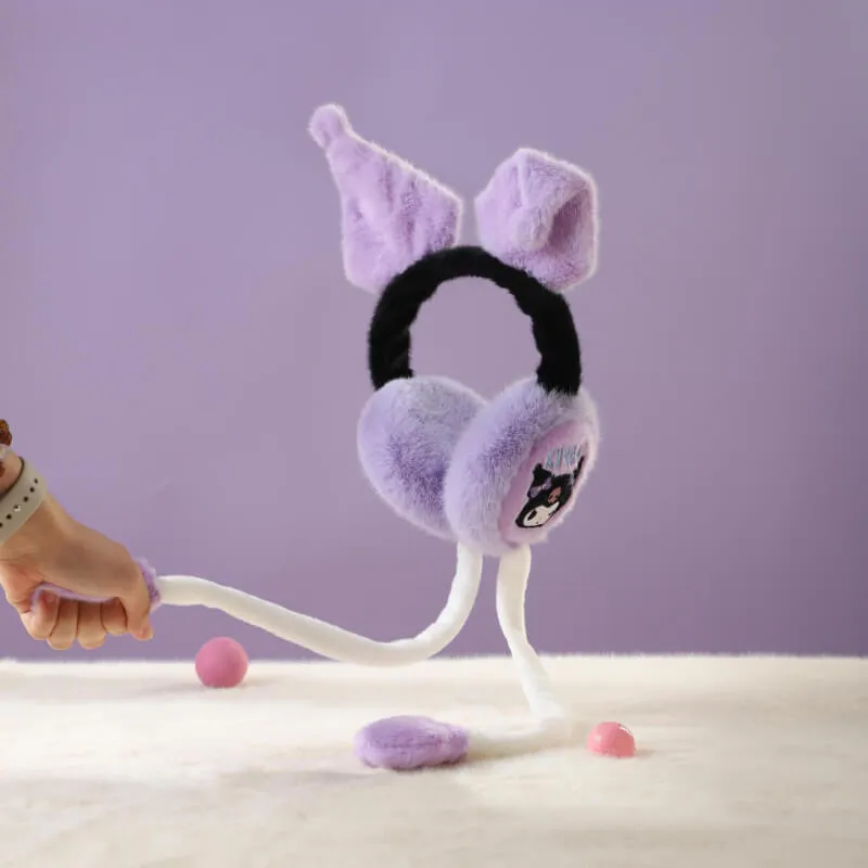 Kuromi Earmuffs with Moving Flap Ears