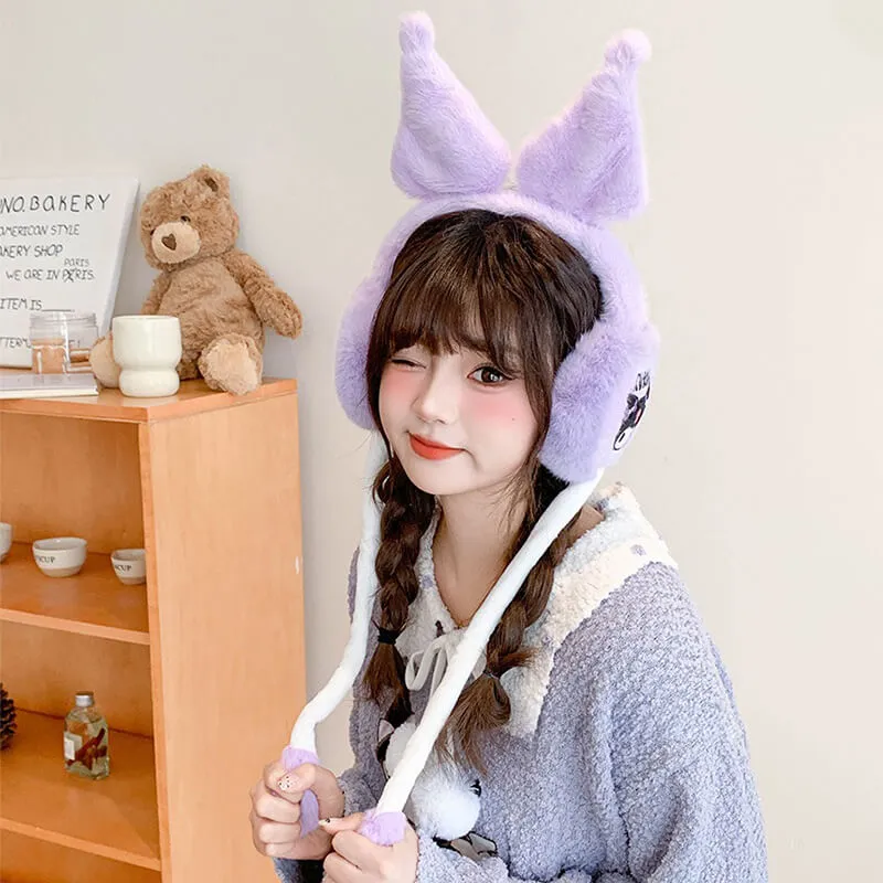 Kuromi Earmuffs with Moving Flap Ears