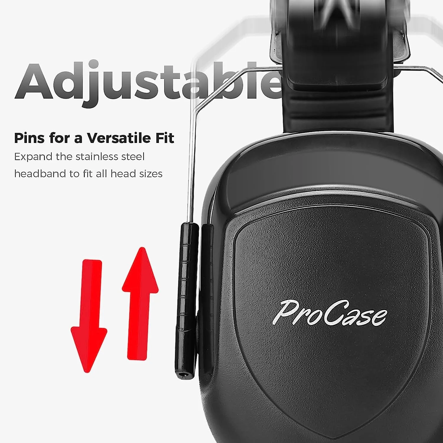 Procase Noise Reduction Ear Muffs, NRR 28Db Shooters Hearing Protection Headphones Headset, Professional Noise Cancelling Ear Defenders for Construction Work Shooting Range Hunting -Red