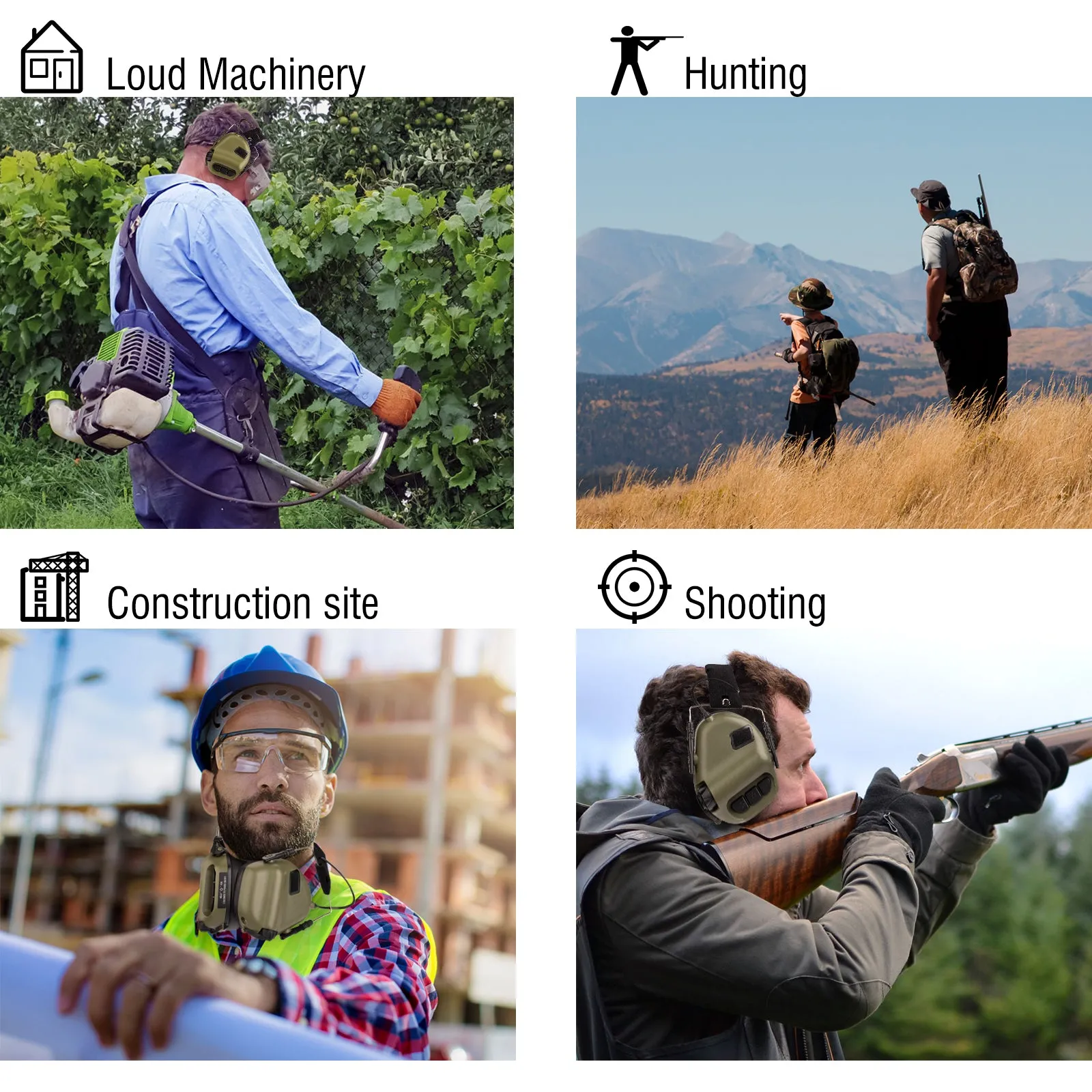 Raddy S22 Electronic Shooting Earmuffs | NRR 22dB Noise Canceling | Sound Amplification [DISCONTINUED]