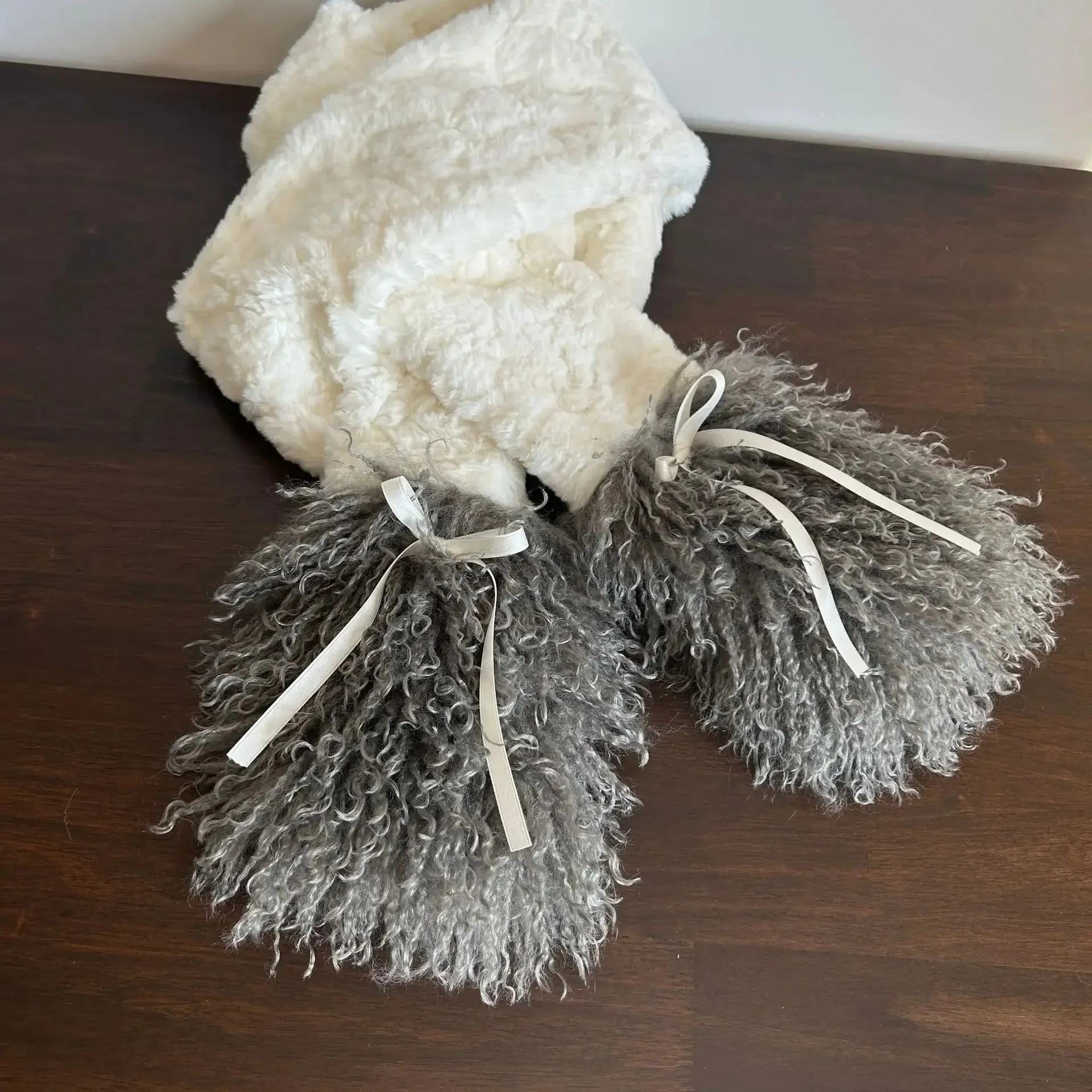 Sohiwoo Y2K Plush Hair Earmuffs Scarf Set Snowflake Sweet Women Winter Warm Foldable Headband Earmuffs Ear Bag Lolita JK Accessories