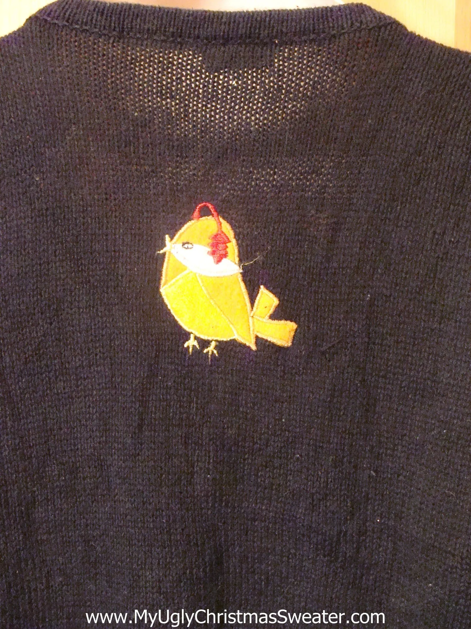 Ugly Christmas Sweater Vest Birds with Earmuffs