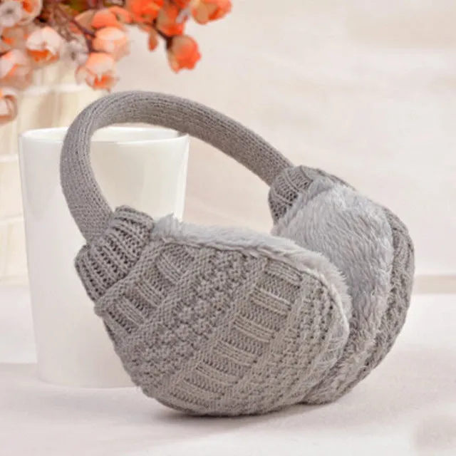 Winter Earmuffs Unisex Soft Cover Knitted Plush Thick Ear Warmers